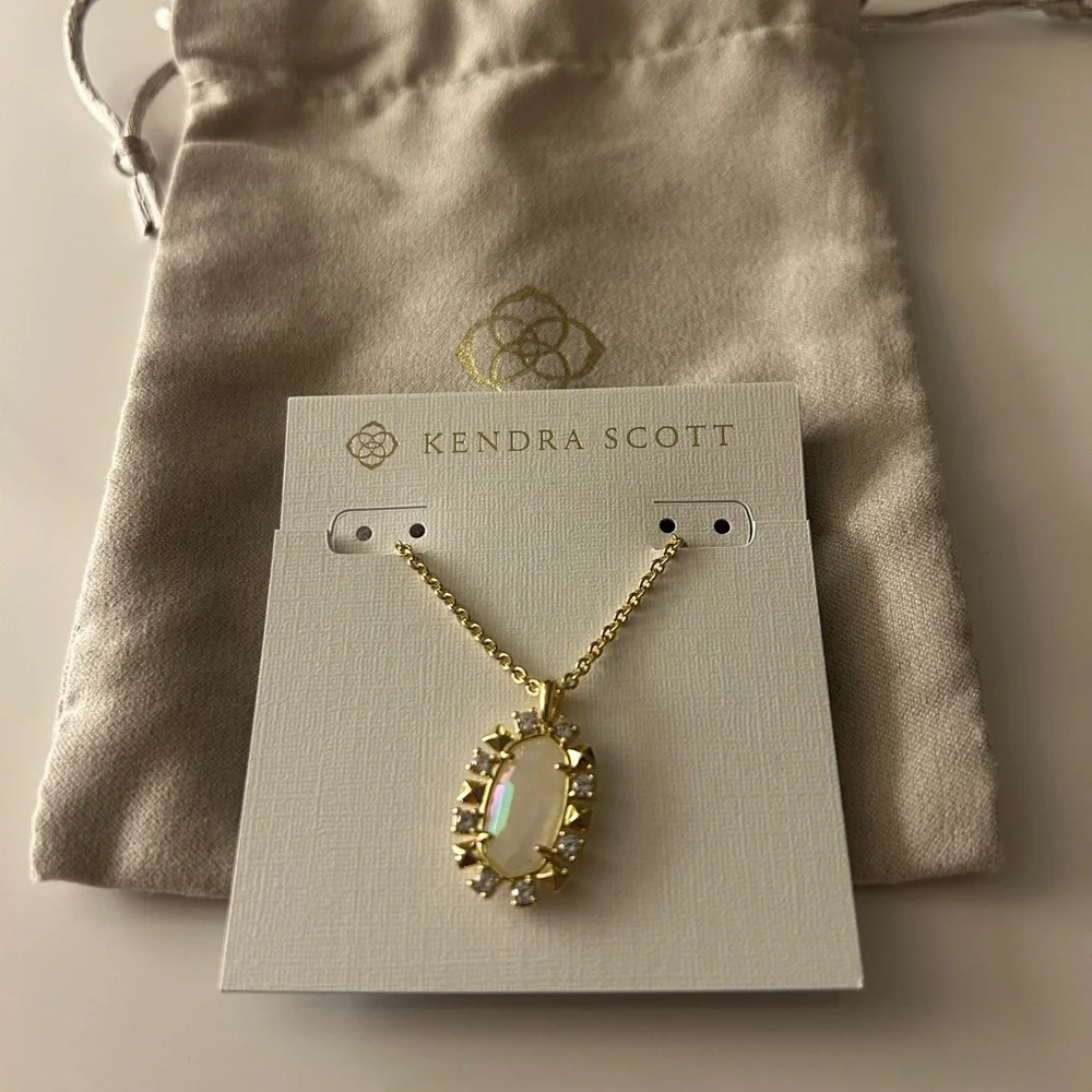 Kendra Scott Gold and White Necklace - Picture 3 of 4